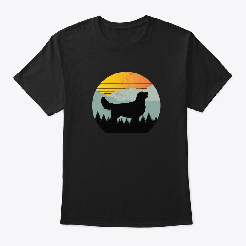 Vintage Retro Golden Retriever Sunset 