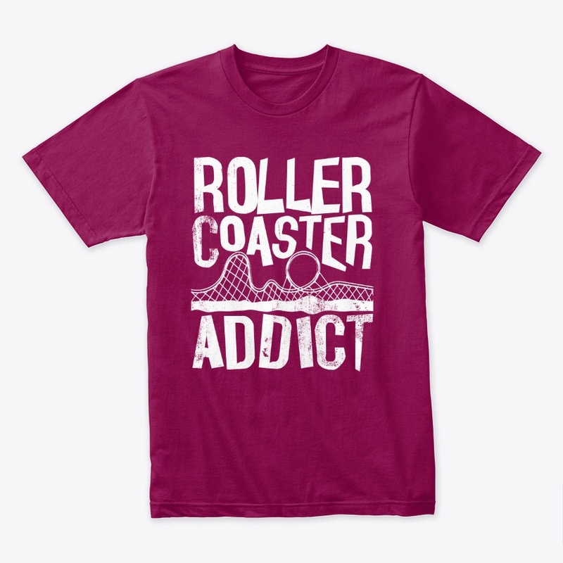 Roller Coaster Addict  / white handdrawn