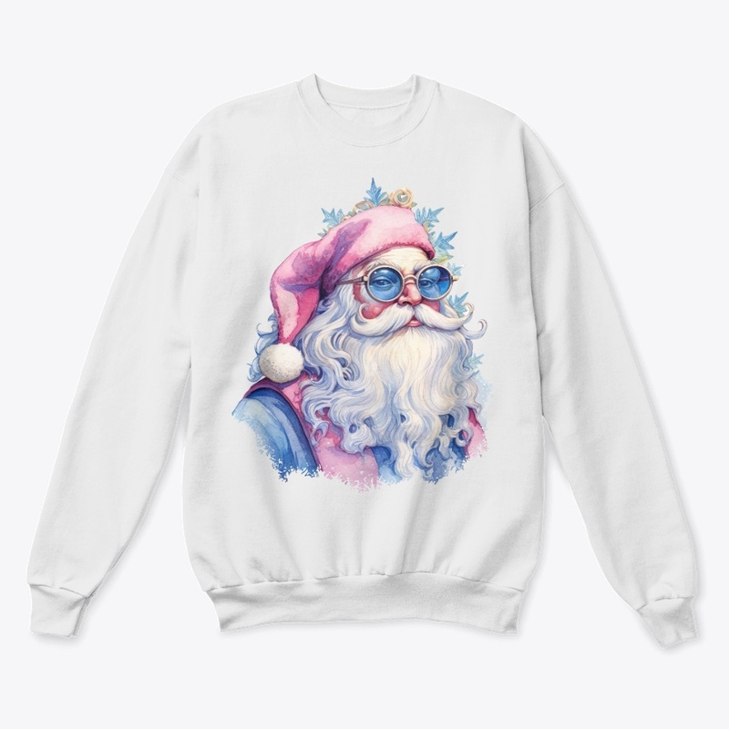 Christmas Hipster Santa with Sunglasses