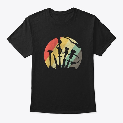 Retro Bagpipe Vintage Black T-Shirt Front
