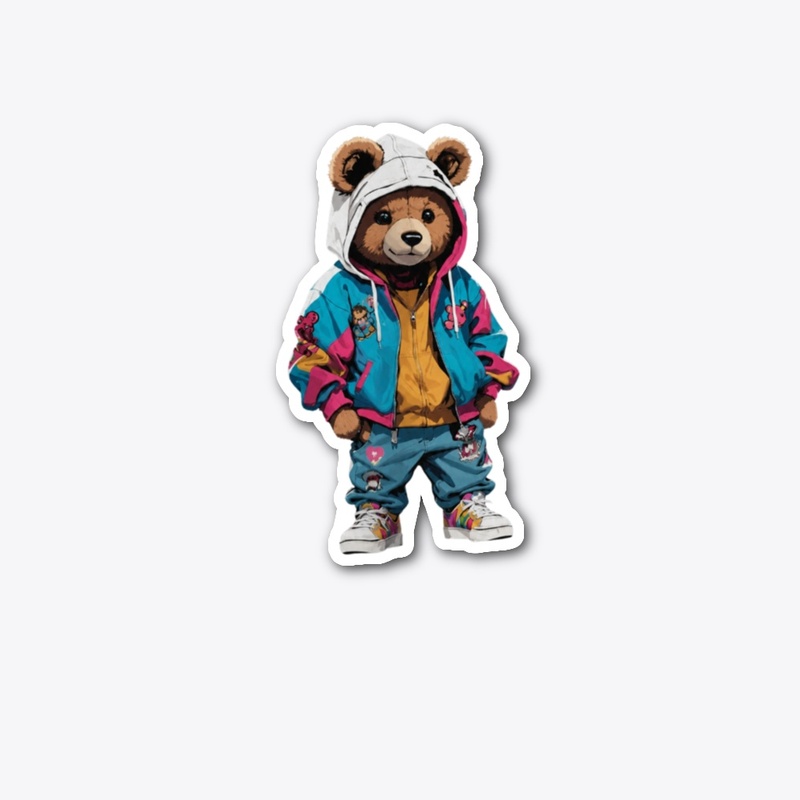 Cute Streetwear Teddy Bear Graphic