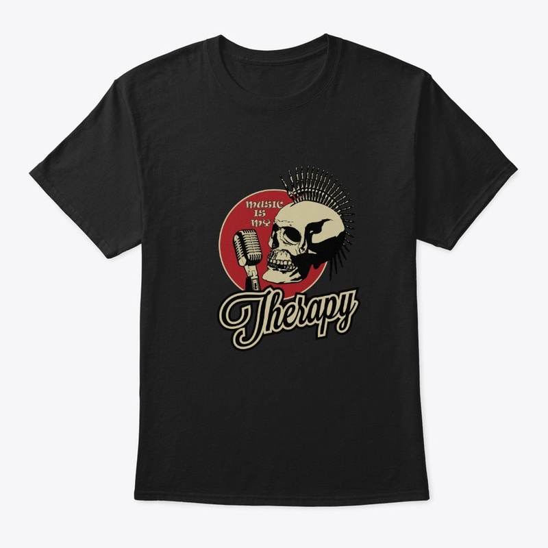 Rock music with therapy label t-shirts