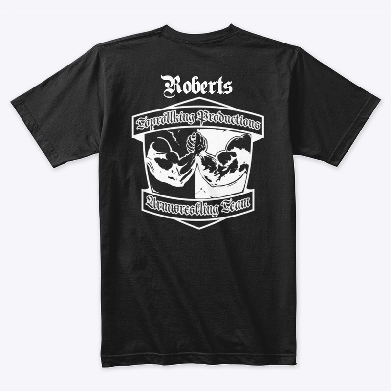 ROBERTS White Logo Armwrestling Tee