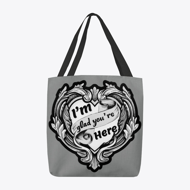 Baroque Heart tote bag in monochromatic