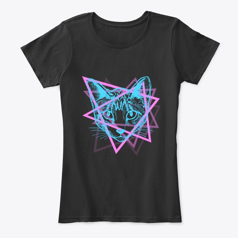 Psychedelic Rave Cat Abstract Vaporwave 