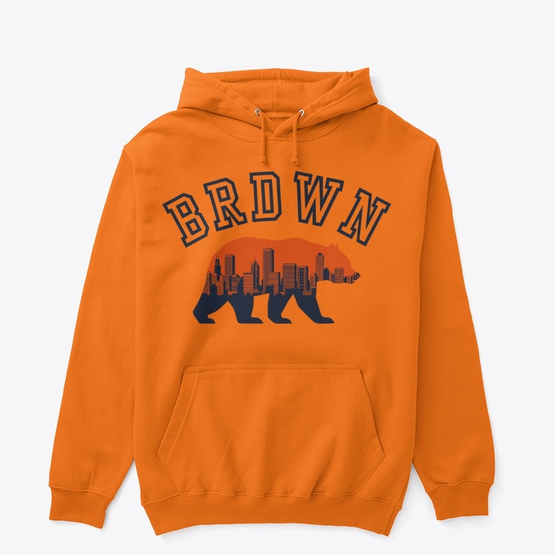 "BRDWN" Pullover Hoodie (Orange/White)