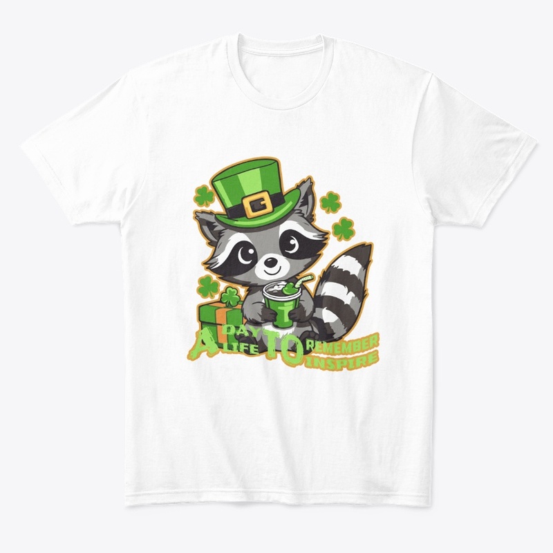 lucky raccoon - st patrick's day