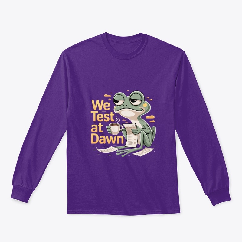 We Test At Dawn Funny Frog Test Day