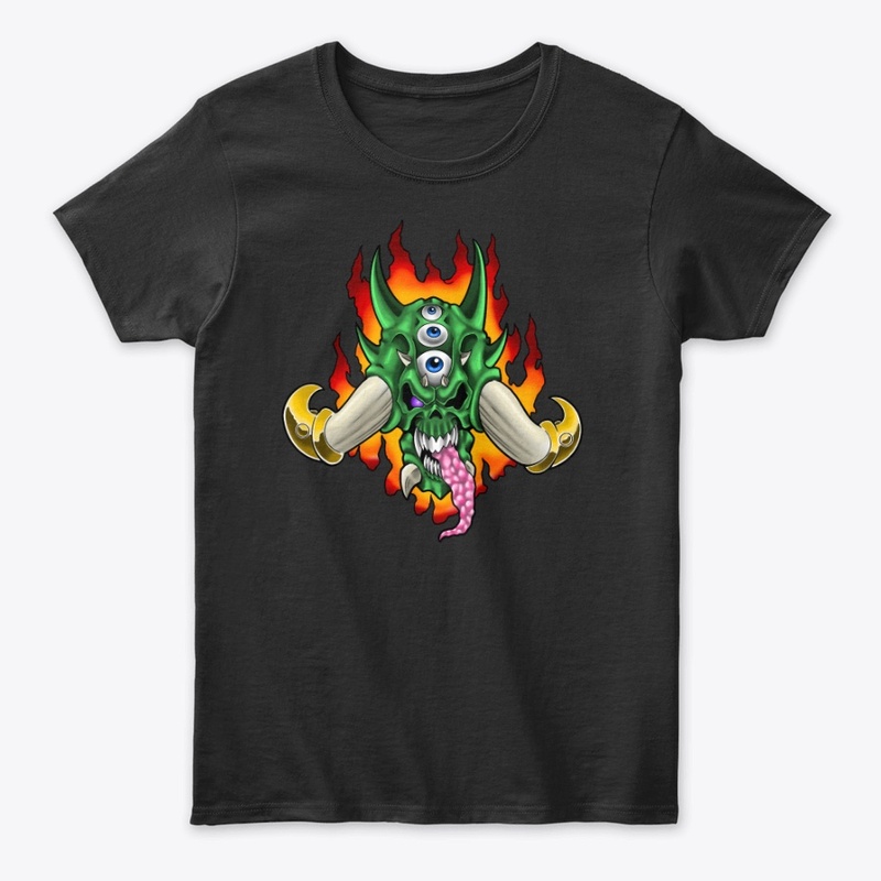 Original Flaming Skull Art. 
