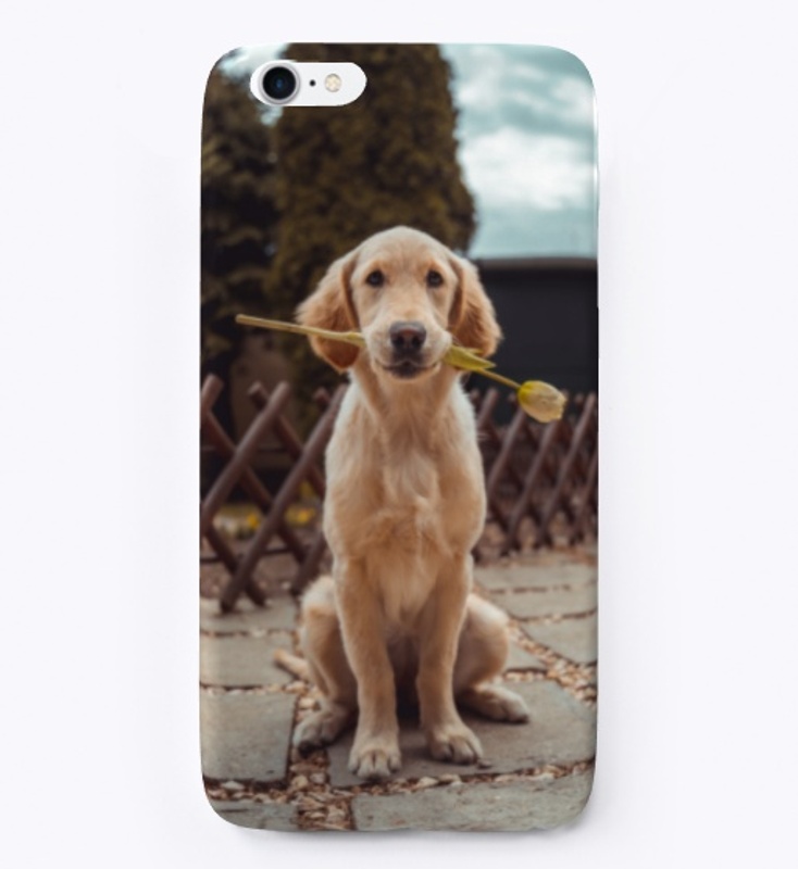 Dog Holding Flower Case