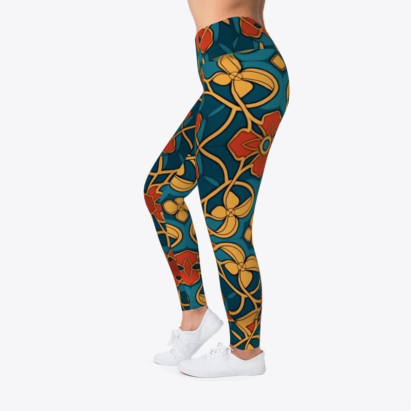 Gold and Red flower for Pilates 