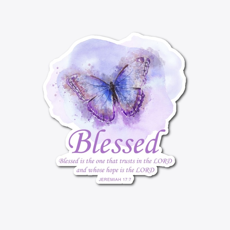 Womens Christian Butterfly Verse Blessed