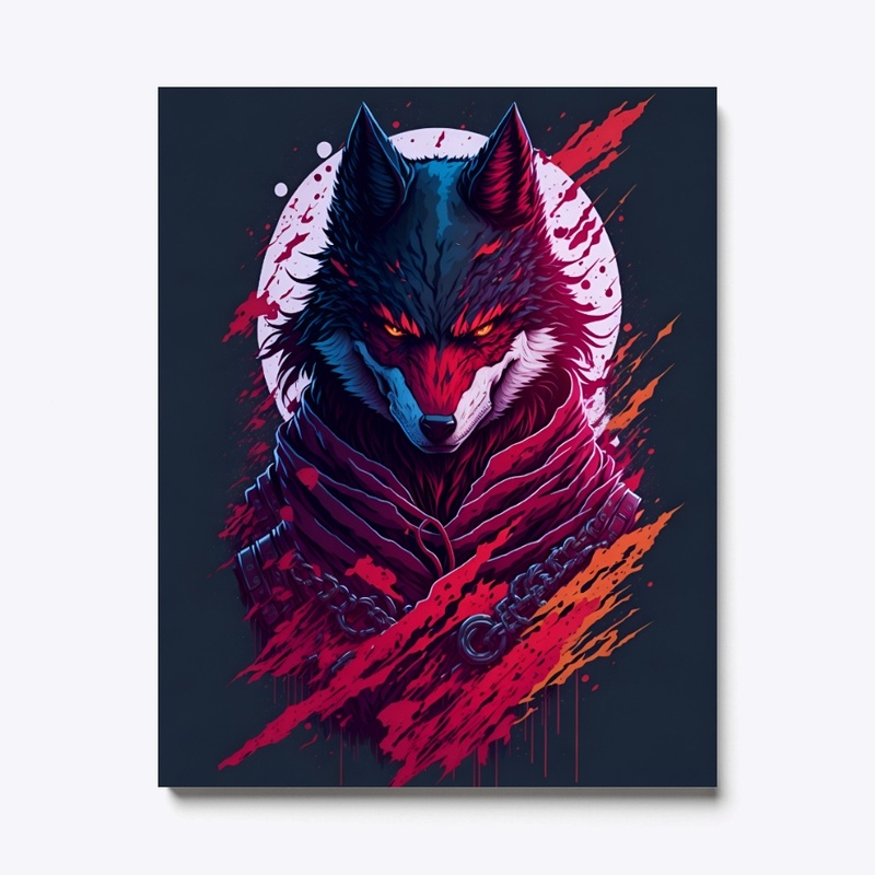 Evil Ninja Wolf Wall Art