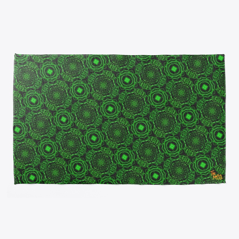 Pixelated Spirals Green