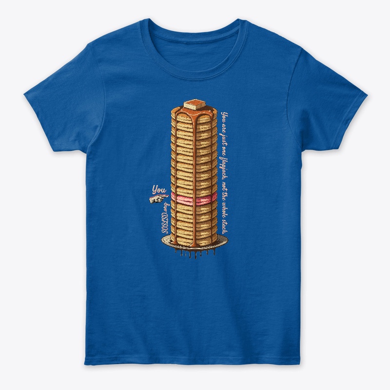 Flapjack Stack womens tee in full color