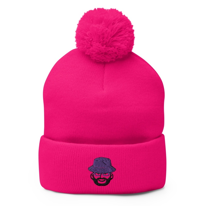 Purple Bucket Pink Beanie
