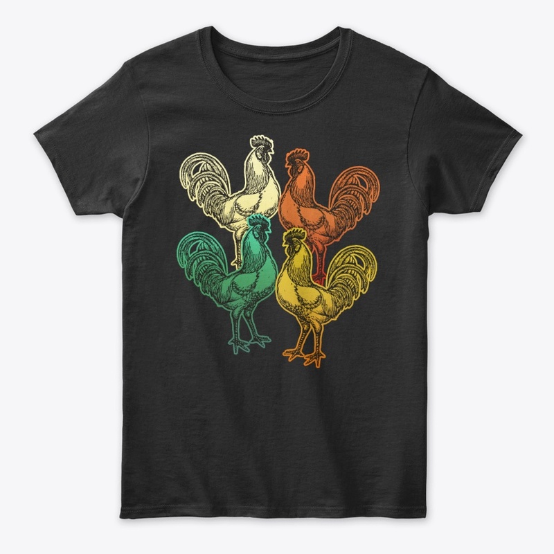 Vintage Retro Rooster For Animal Lover