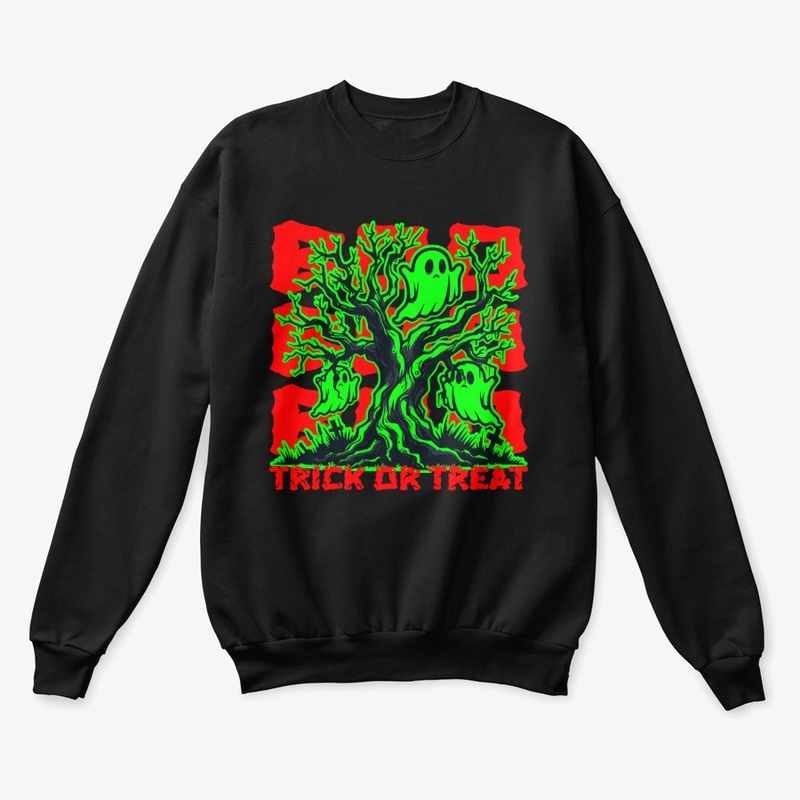 Neon Ghost Tree Trick or Treat