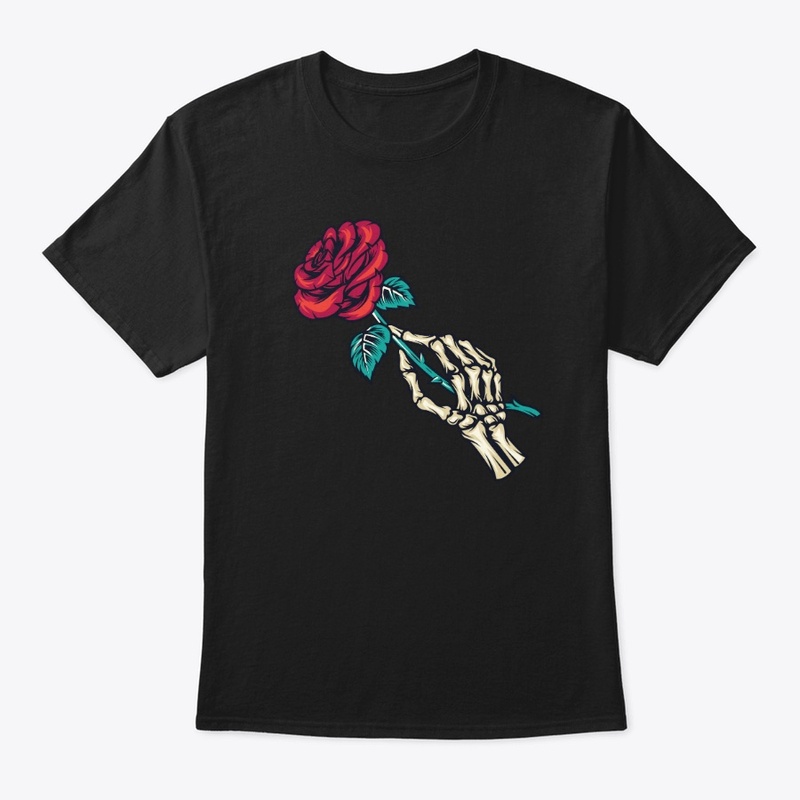  Skeleton Hand Holding Rose Hoodie 