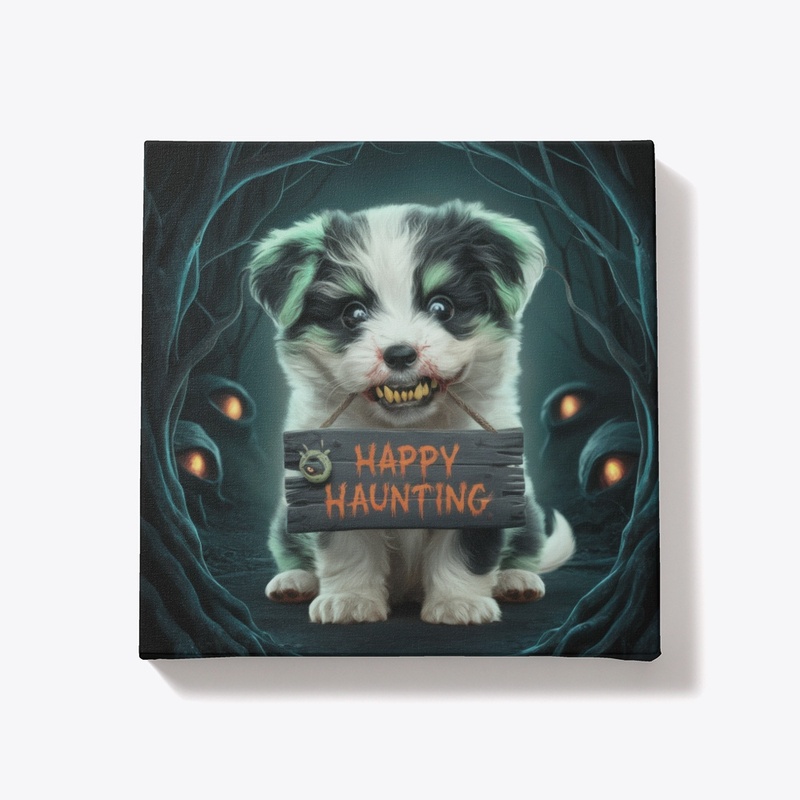 Hauntingly Cute Puppy Canvas Gift