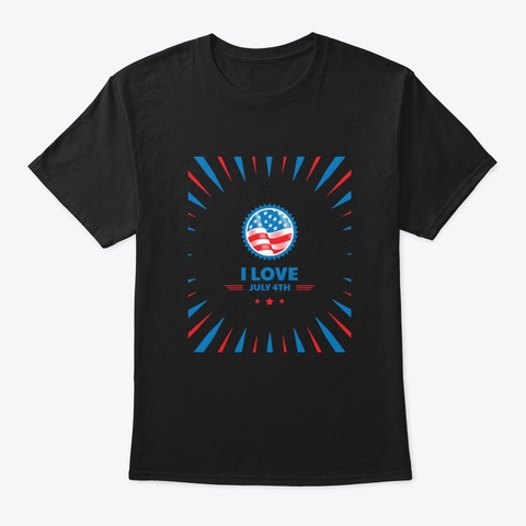4 Th Of July Sezze Black T-Shirt Front
