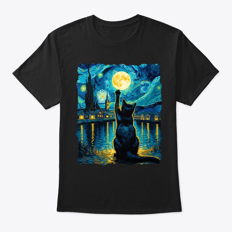 Van Gogh Starry Night Cat