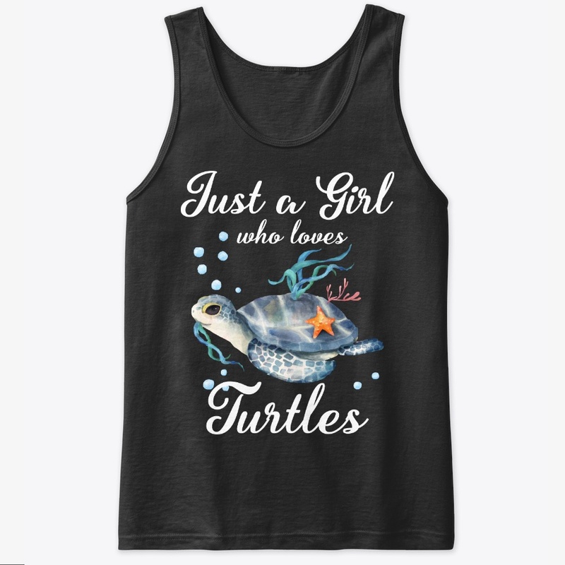Girl Loves Turtles Watercolor Style