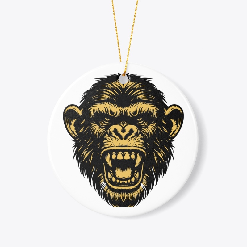 Angry Chimpanzee Head Design