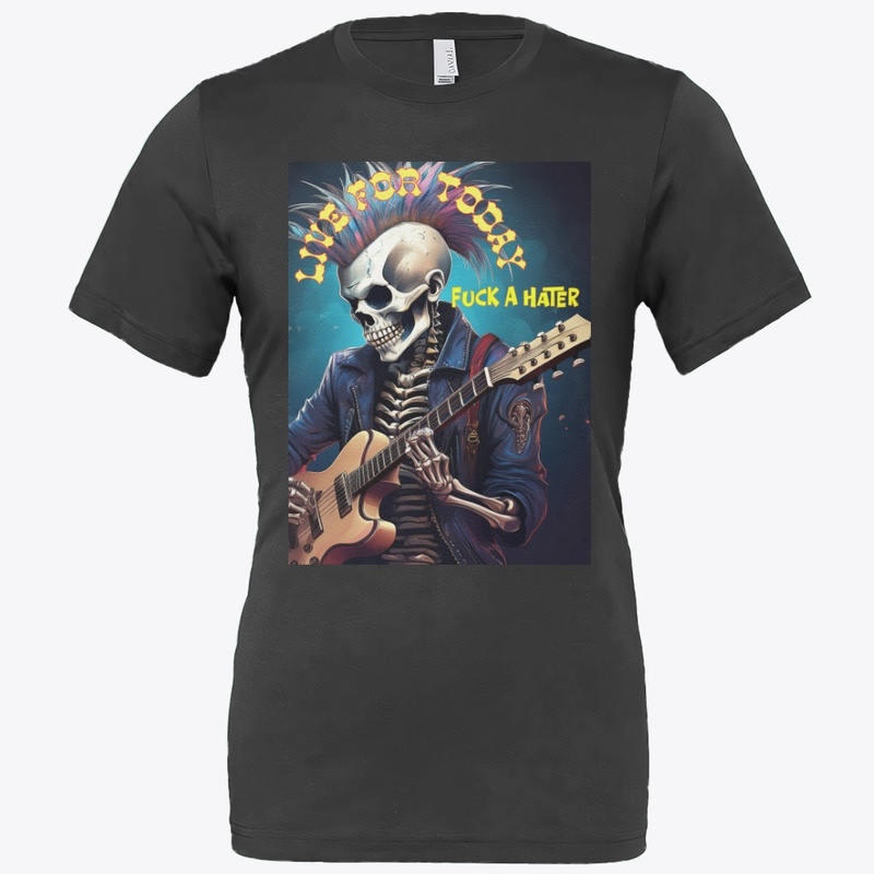 Skeleton anti-hater rockstar
