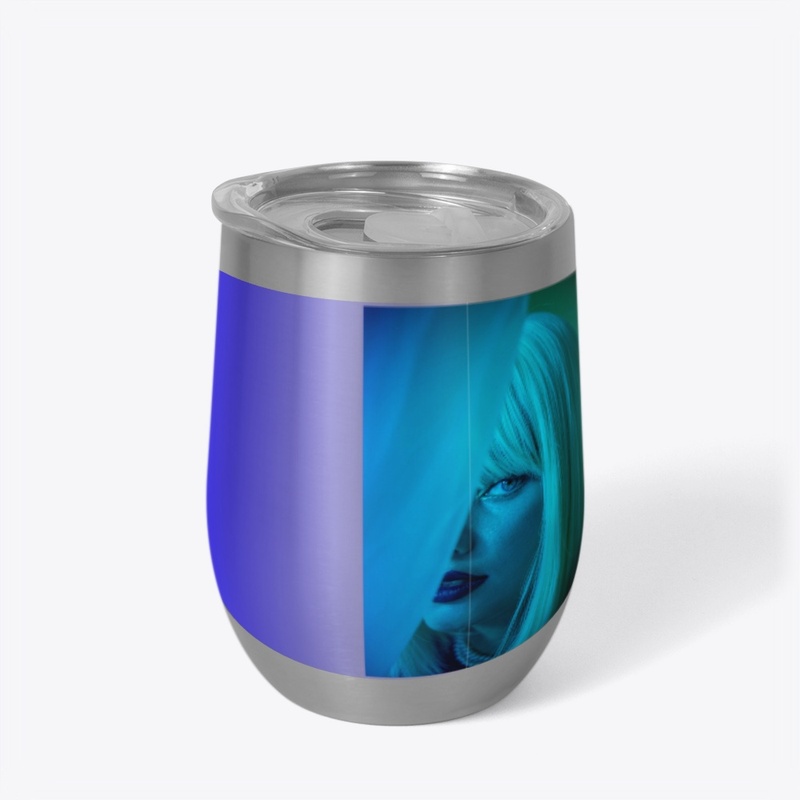 Woman looking drinkware
