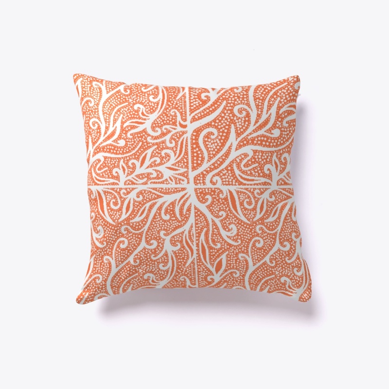 Throw Pillow Doodle Art Vines