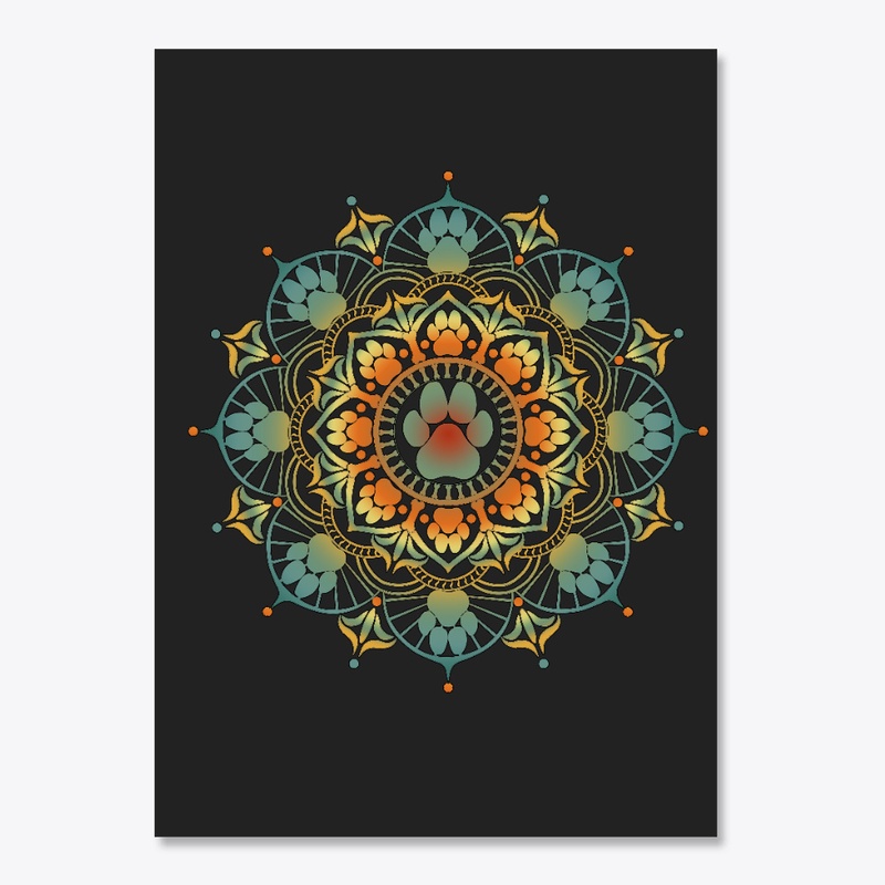 Dogmaste - Dog Pawprint Mandala