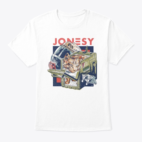 Jonesy Cat Shirt And Hoodie White Camiseta Front