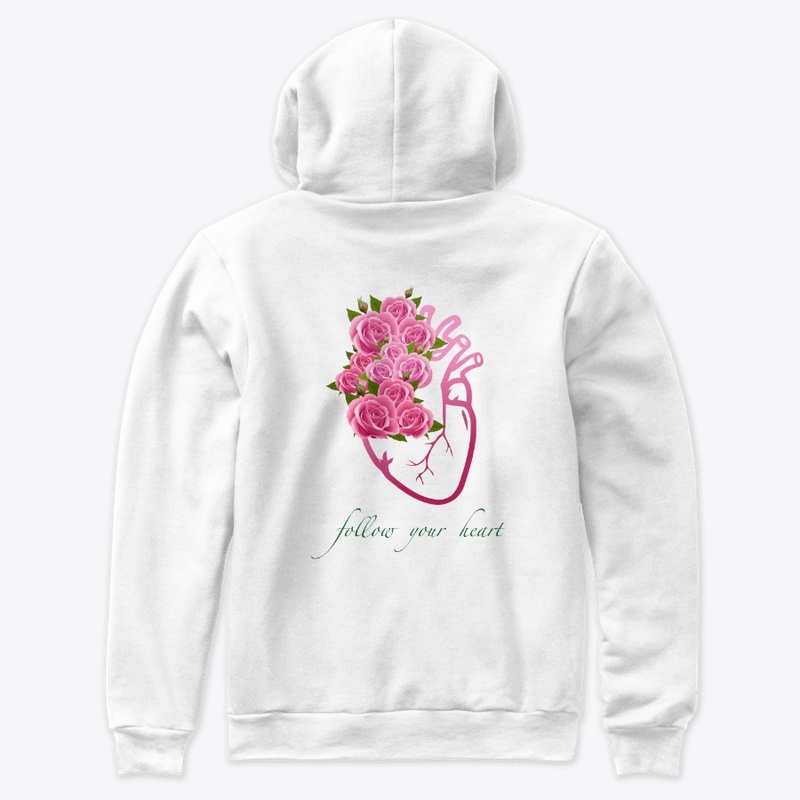Follow Your Heart Art with Pink Roses