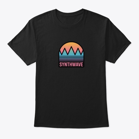 Synthwave Black áo T-Shirt Front