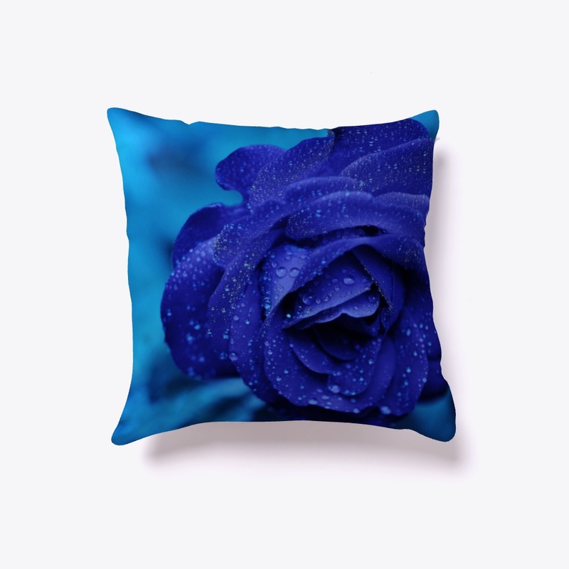 Blue Rose Pillow