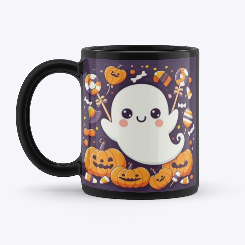 Cheerful Pumpkin &amp; Ghost Mug