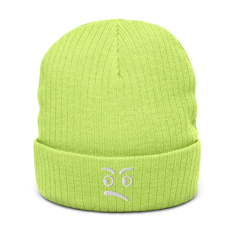 Emoji Face Ribbed knit beanie 