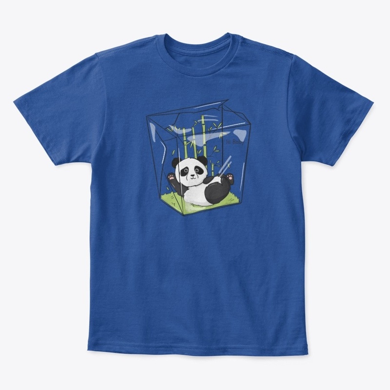 Cute panda in a ramen box with bambuu