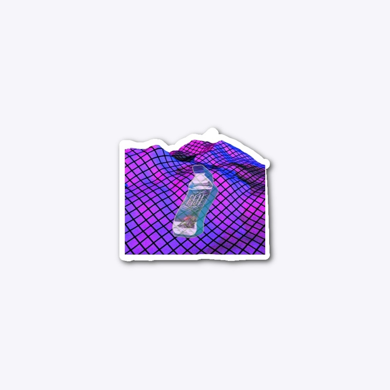 vapor wave hydration sticker and mug