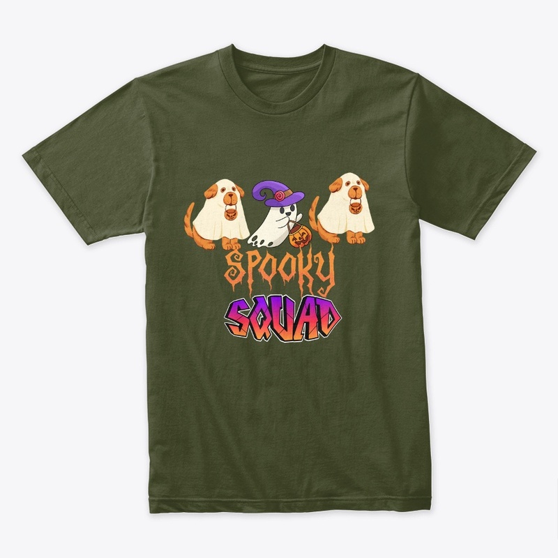Halloween Ghost Dog Spooky Squad Tshirt
