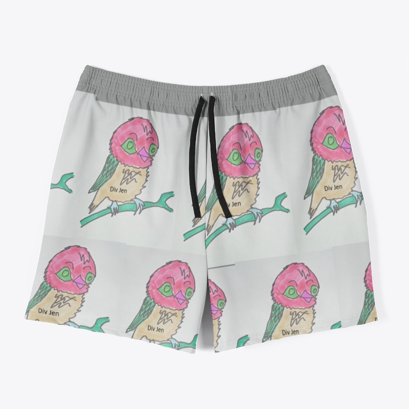 Div Jen All-Over Print Men's Swim Trunks
