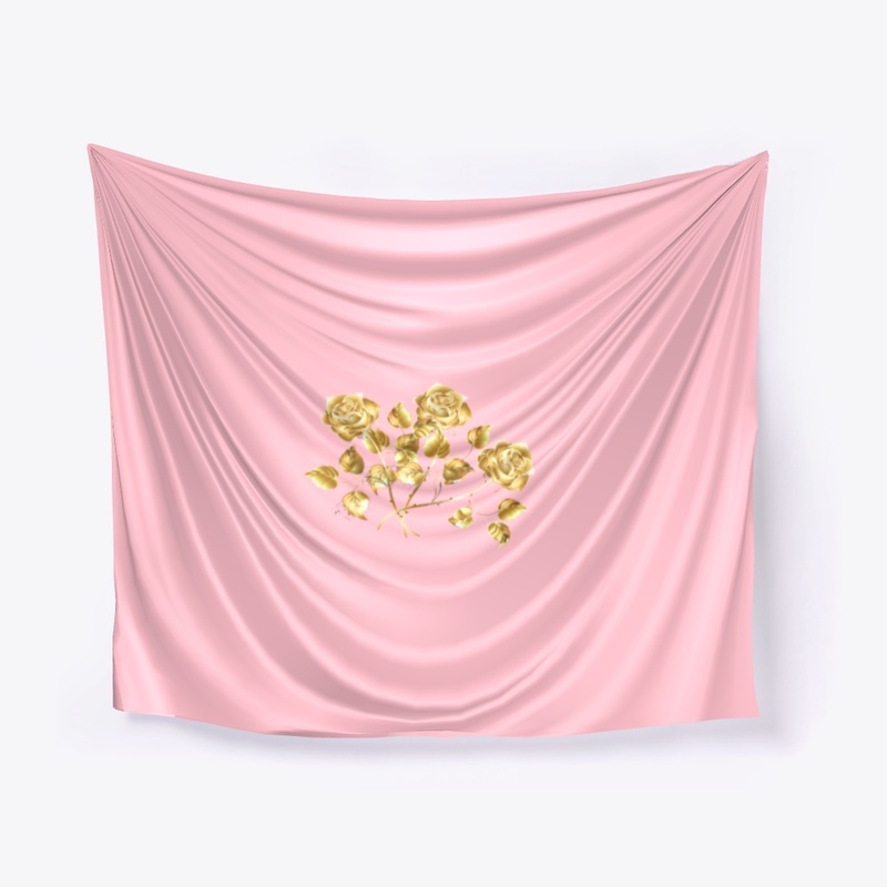 golden flower pillow, towel, canvas