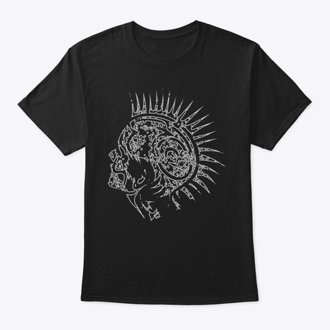 Punk Distressed Vintage Tshirt Retro Hea Black T-Shirt Front