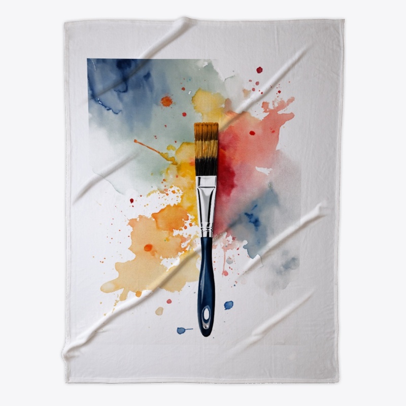 paintbrush with a stroke of watercolor