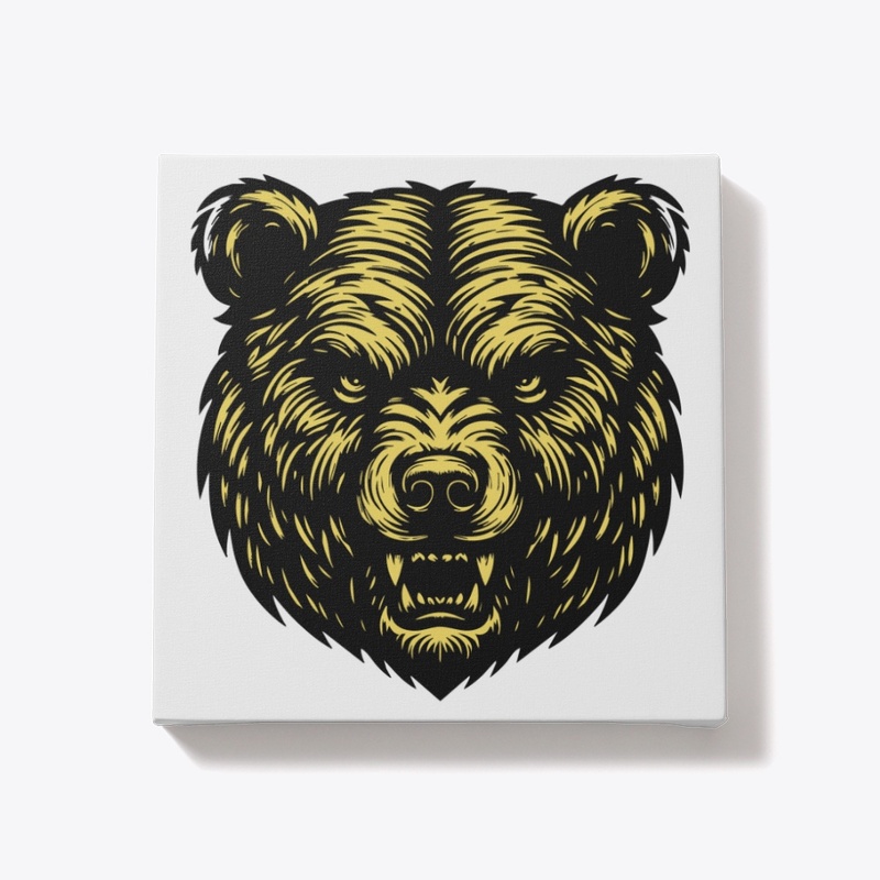 Angry Bear Head Design Fierce Wildlife