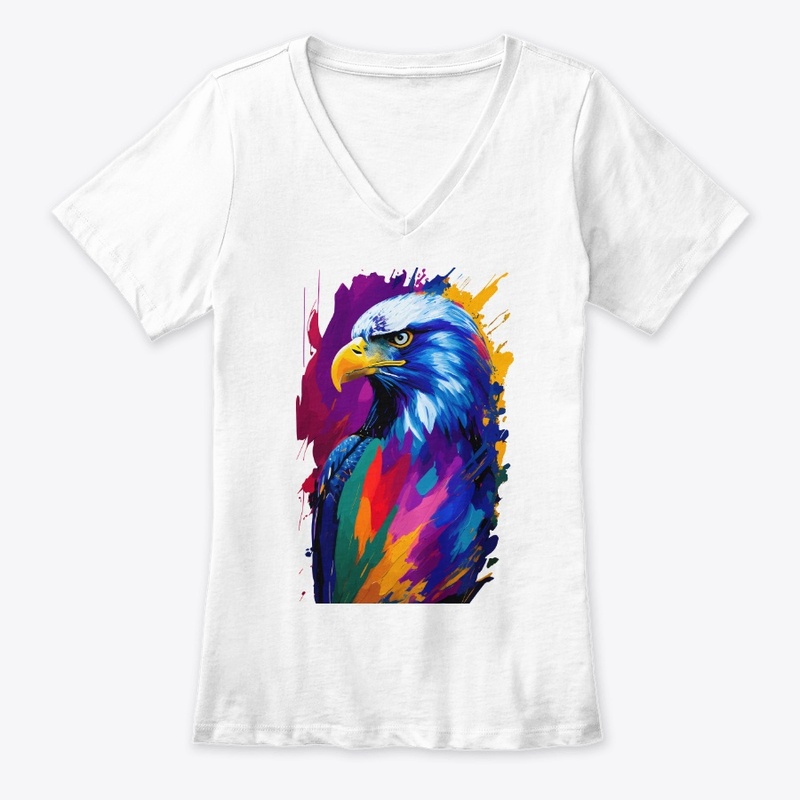 Vibrant Eagle in colorful splatter, left