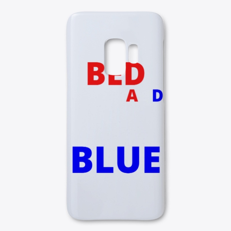 Bed white and blue funny independence na
