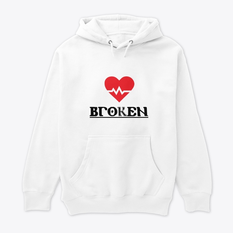 BROKEN HEART PRINT HOODIE