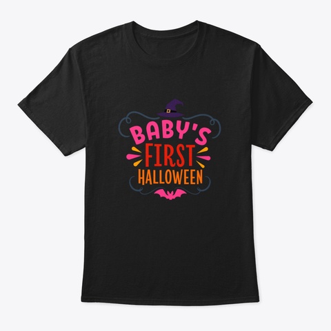 Baby's First Halloween Black T-Shirt Front